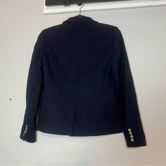 J. Crew Schoolboy Navy Blue Wool Blend Blazer Gold Buttons Size 2 Preppy - Picture 6 of 10